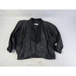 Vintage Women’s LAURICE Black Leather Jacket Size L Vintage 80’s Style